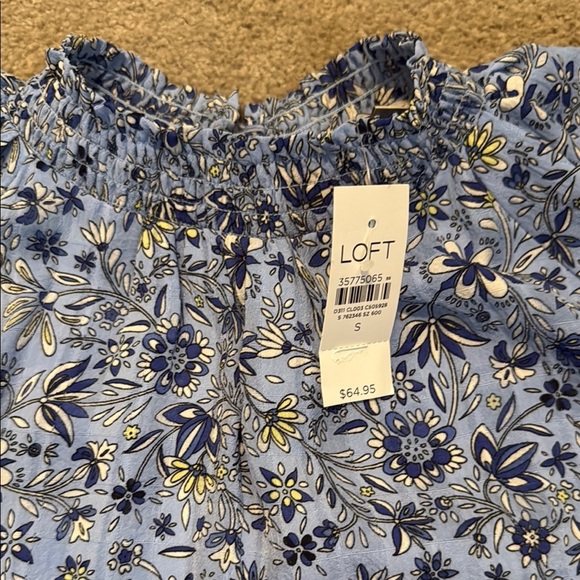 LOFT Blue Blouse Elegant Top - Picture 4 of 6